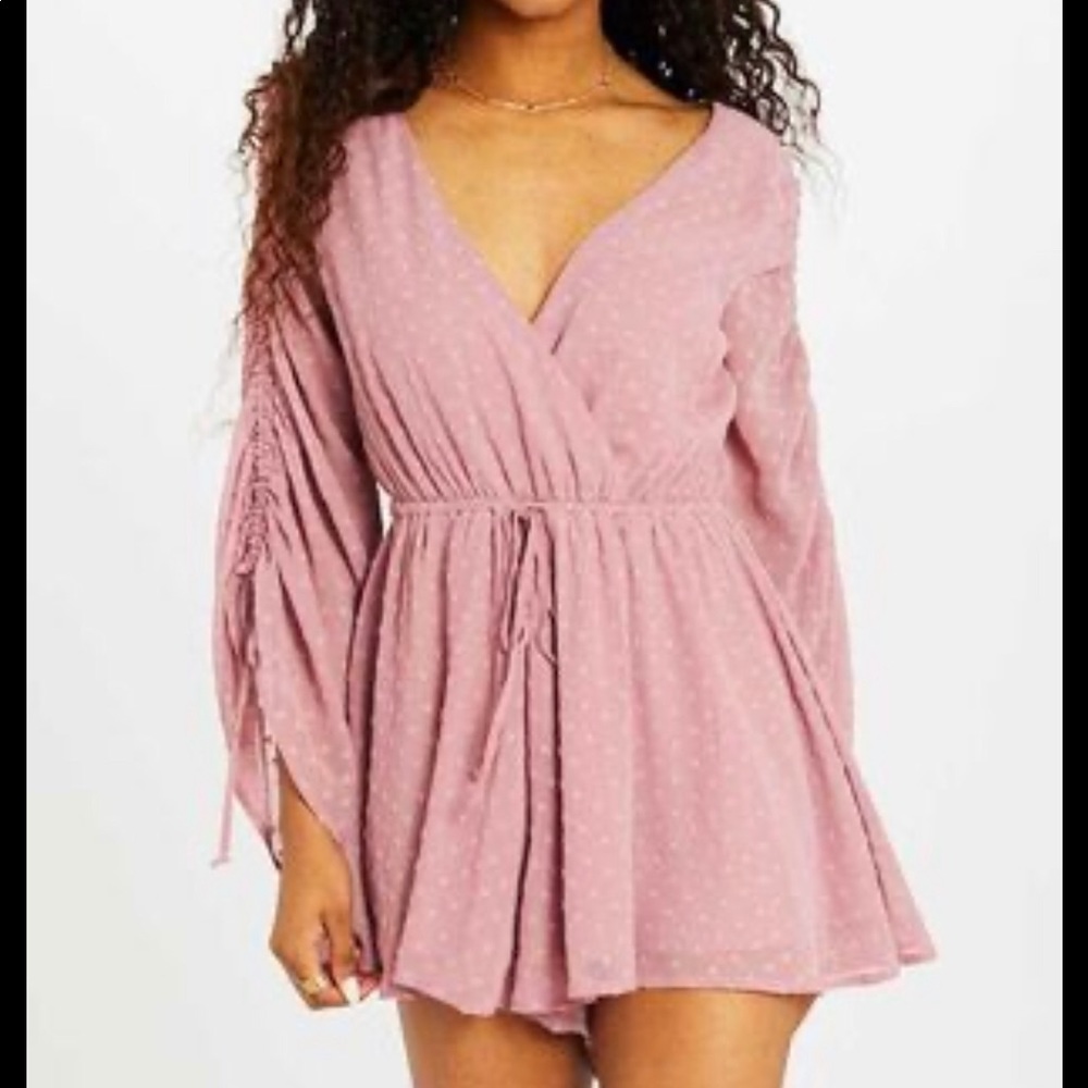 Altar’d  State Pink V Neck Romper size small